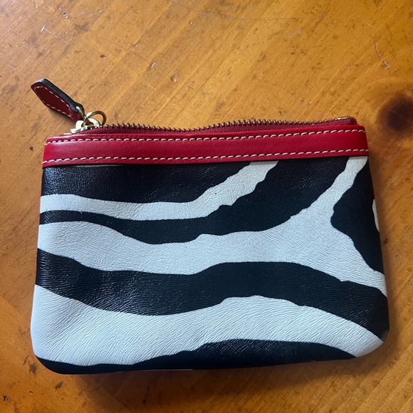 Dooney & Bourke Black and White Leather Wristlet